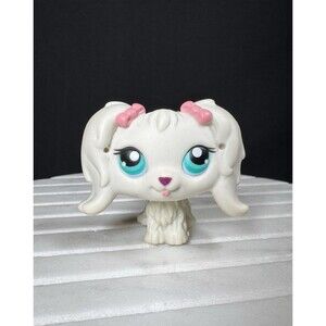 Maltese Dog #65 Authentic Littlest Pet Shop Hasbro LPS White 2004 Magnetic